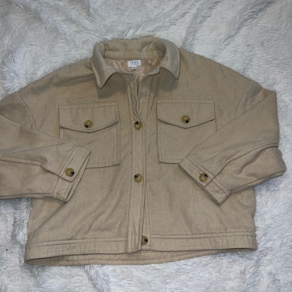 Time and Tru Tan Button-Up Shacket Jacket size Extra Large - Picture 2 of 4